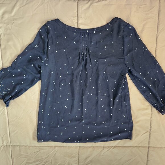 Maeve Anthropologie Teni blue star laser cut blouse top shirt - Picture 3 of 12